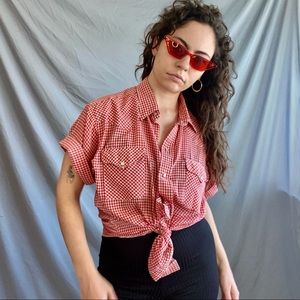 Red and White Gingham Shirt
